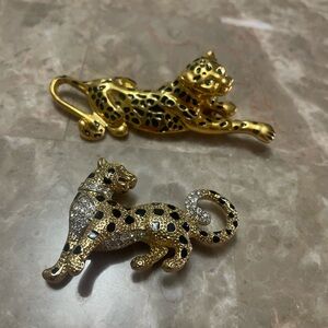 VTG Leopard Brooches Lot of 2